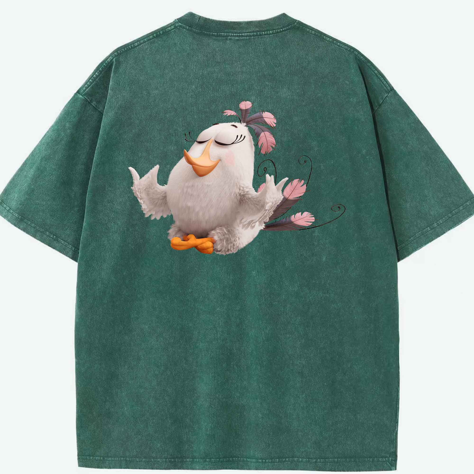 （画像用） Angry Birds アングリーバード 綿100% ヴィンテージ風 半袖Tシャツ（背面プリント）